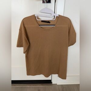 Jenni kayne Merino tee in tan (in a light sweater material called merino)